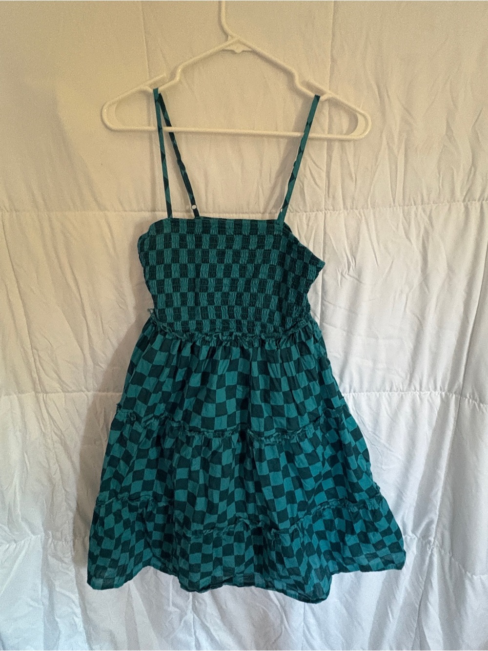 Torrid Women' Teal Checkerboard Sundress with Adjustable Straps